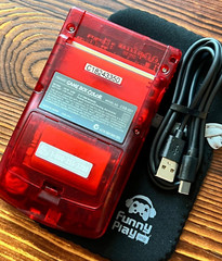 Clear Red 💎 FPGBC Gameboy Color GBC Funnyplaying XL IPS Screen USB-C Console