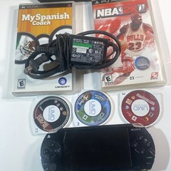 SONY PSP 1001 WITH GAMES/ Charger/ Case No Battery Or Memory Stick