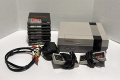 Nintendo NES Console Bundle with 8 Games, 2 Controllers – Tested & Working