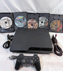 Sony PS3 PlayStation 3 Console, 1 Controller, 5 Games, Tested CECH-3001A 160gb