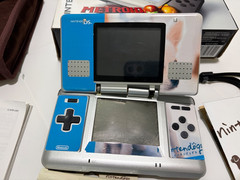 Nintendo DS Handheld Silver Console NTR-001 – Hinge Broken – Nintendogs Graffix