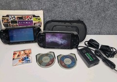 Sony PSP-3001 & PSP-1001 System Bundle W/ Storage, Game, DVD and Charger Read!