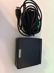 Nintendo Game Boy Advance SP Onyx Black AGS-001 Console Bundle w/ OEM Charger