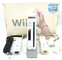White Nintendo Wii System Set Original Box & Manuals Vertical Stand Included