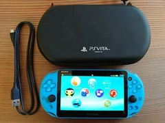 PlayStation Vita Wi-Fi Model PCH-2000 ZA23 Aqua Blue Console + USB ,Pouch Set