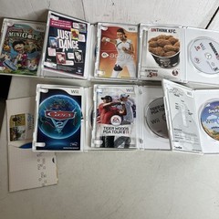 Nintendo Wii Bundle, 2 Controllers, 8 Games Wii Sports Cars 2 Angry Birds Golf