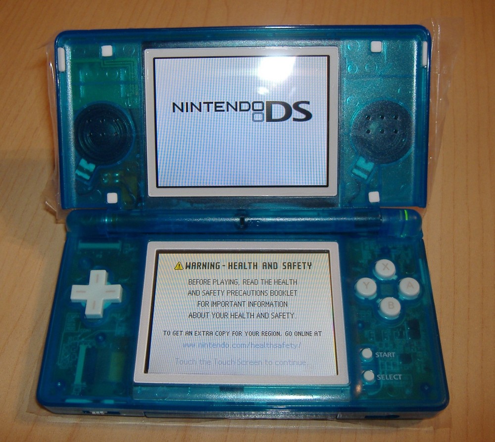 NINTENDO DS LITE RE-BUILT TRANSLUCENT ICE BLUE NEW DIGITIZER COVERS
