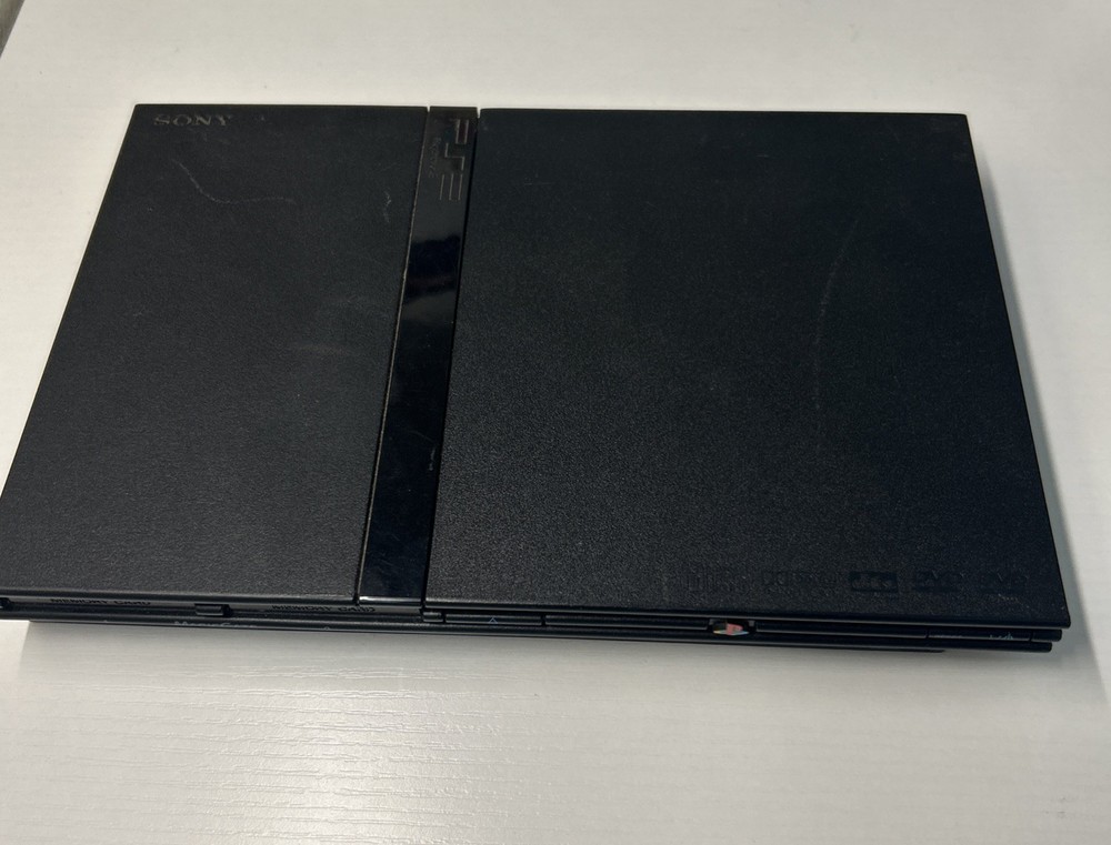 Sony PlayStation 2 Slim Console – Black (SCPH-77001) With Game Read Description