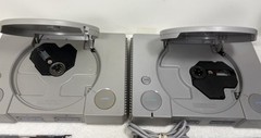 Lot of 2 Sony PlayStation 1 PS1 Game Consoles Bundles W/ OEM Controllers Unteste