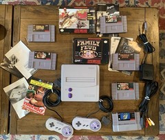 90s Super Nintendo Entertainment System MINI SNES Jr Console SNS-101 5 Games