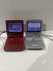 2- Nintendo Gameboy Advances SP Silver AGS 001 One Silver And One Red