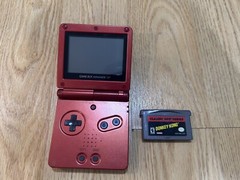 GBA SP System Flame Red Nintendo Game Boy Advance Handheld AGS 001 With Game