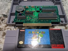 Super Nintendo SNES 1CHIP-01 Console, SMW Game, Controller, OEM AC/AV Bundle