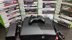 Microsoft Xbox 360 S E 250 GB HDD Video Game Console Bundle HDMI w/ 5 FREE GAMES