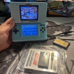 Nintendo DS Sky Blue Console Stylus.Backup New Battery.MARIO KART.Charger.MEP