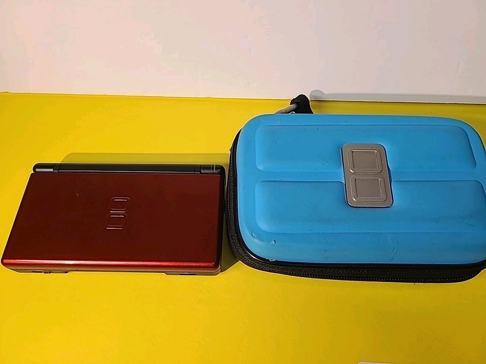 Nintendo DS Lite Crimson Handheld System – Red/Black With Case Read Description