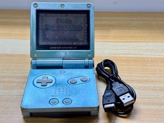 Nintendo Gameboy Advance SP AGS001 Pearl Blue Handheld w/ USB Cable & Battery