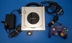 Nintendo Gamecube Platinum With Memory Card, Controller, & Cables Works/tested