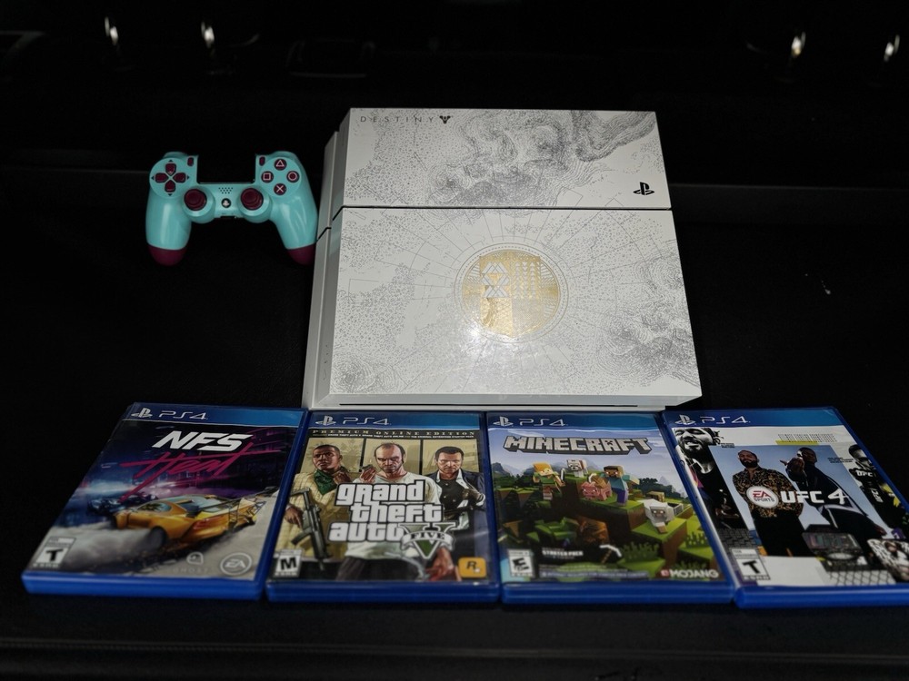 Used PlayStation 4 Destiny Edition + Games + Controller + HDMI Cord
