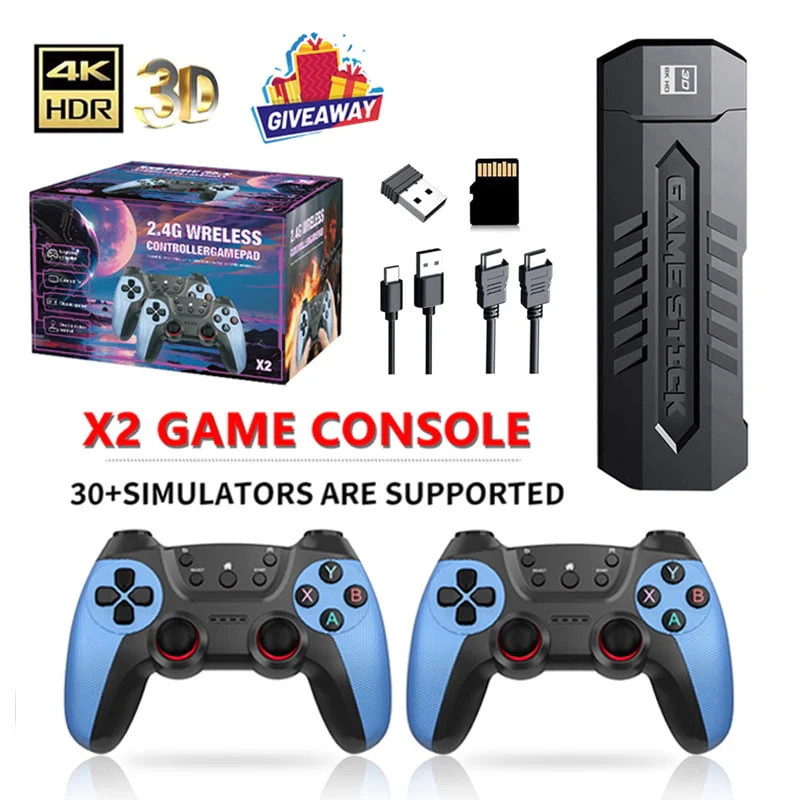 4K Wireless Gaming Console with Dual Player Mode – X2 HD Console for Family Fun