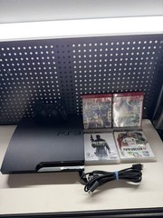 Sony PlayStation 3 PS3 Slim Console 160GB (2501A) w/Controller Cords & 4 Games