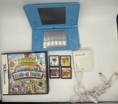 Nintendo DSi Handheld Console Light Blue With 5 Games. Tested & Working