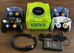 Nintendo GameCube Console CLEAR NEON YELLOW-HDMI Mod Pluto Llx-1-4 controller