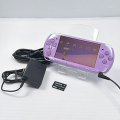 Sony PSP 3000 Lilac Purple Handheld Console Memory Stick AC Adapter Tested Japan