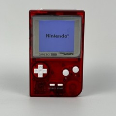 Nintendo Gameboy Pocket Handheld Console + Case – Clear Deep Red