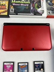 Nintendo 3DS XL Red Bundle w/ Charger, Stylus, SD Card, and 15 DS/3DS Games