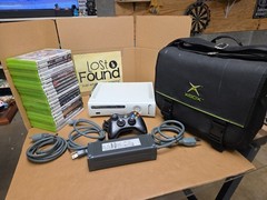 Microsoft Xbox 360 Console 20GB Bundle Controller Cords 20 Games Bag *TESTED