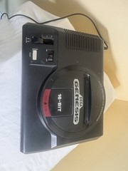 SEGA Genesis Black Red Console, Headphone Jack, Volume Control, Reset Button