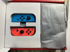 Nintendo Switch OLED Model w/ Neon Red & Neon Blue JoyCon Console + 2 JoyCons