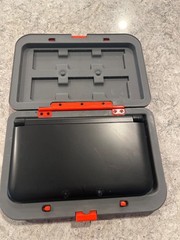 Nintendo 3DS XL- Red and Black/ used/ Mario case/ needs charger/ cars 2 game