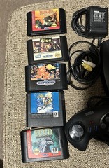 Sega Genesis 3 Console Bundle Tested Working 2 Controllers 10 Games Dinosaurs