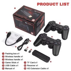 4K 64/128/256GB HDMI STICK TV CONSOLE 2 GAME CONTROLLERS RETRO PREINSTALLED