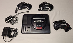Sega Genesis 16-Bit Model: 1601 Ready to Play Bundle + OEM Cords + 3 Controllers