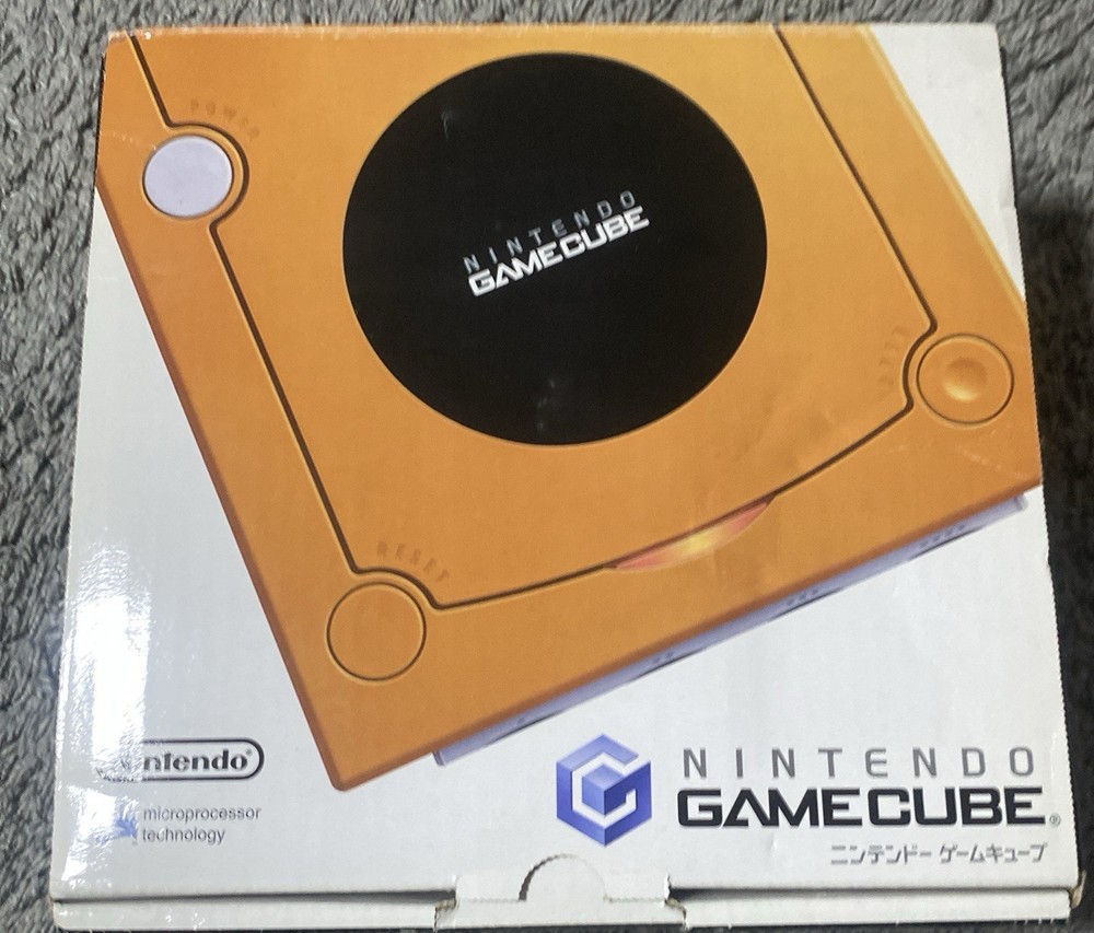 Nintendo GameCube Orange Boxed Set w/ Controller Cables Manual NTSC-J Japan