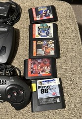 Sega Genesis 3 Console Bundle Tested Working 2 Controllers 10 Games Dinosaurs