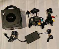 Nintendo GameCube Black Console NTSC-U/C with Controller, cables DOL-101(USA).,