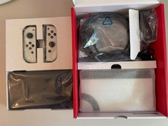 Nintendo Switch OLED White Console Bundle – Case + SD Card + Joy Cons + Game