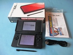 Nintendo DS Lite Crimson Red/Black System in Box w/Charger FREE Shipping!
