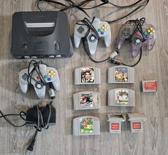 Nintendo 64 N64 Console OEM Bundle Lot w/ 5 Games,3 Controllers – TESTED WORKS