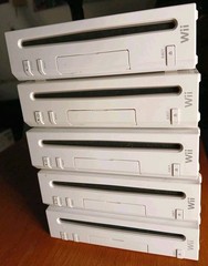 Lot Of 5 Nintendo Wii Consoles Only RVL-001 Tested And Working- Good Cond.