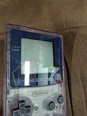 Nintendo Game Boy Color Atomic Purple Clear CGB-001 Handheld Console Works!