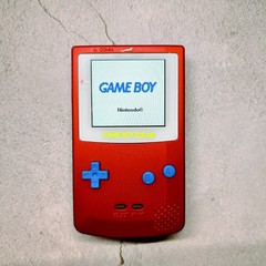 Game Boy Color IPS Screen USB-C Rechargeable Audio Amp Custom Red