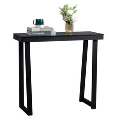 Console Table Wood with Storage Sofa Tables for Living Room Entryway Black