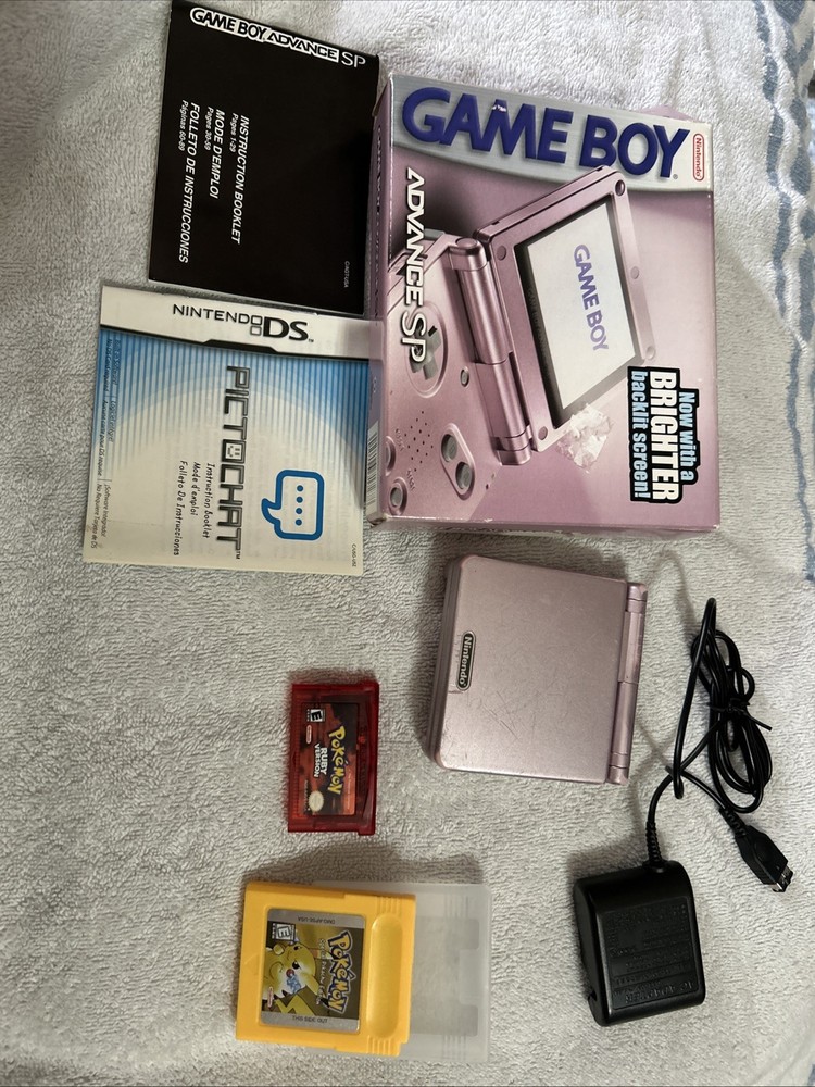 Nintendo Game Boy Advance SP AGS-101 Pearl Pink Lot All Working Pokémon Ruby,SEP