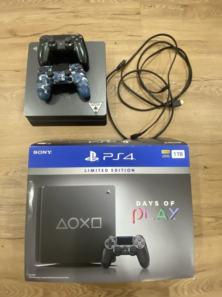 Sony PlayStation 4 PS4 Days of Play Limited Edition 1TB w/2 Controllers HDR