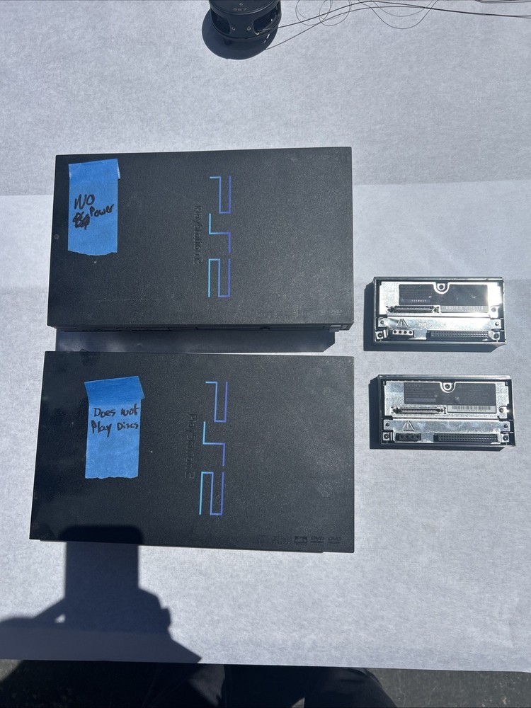 Sony PlayStation 2 PS2 Fat Console Lot SCPH‑30001 39001 W Adapters Defective